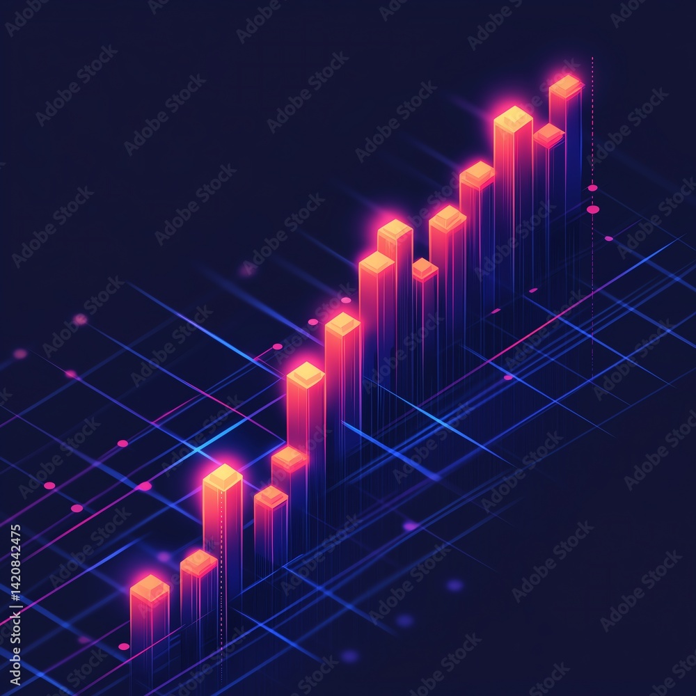 Bullish Candlestick Stock Chart, Cryptocurrency Trading Background, Minimal and Clean Isometric Design Bullish Candlestick Stock Chart, Cryptocurrency Trading Background, Minimal and Clean Isometric Design