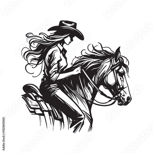 Cowgirl Vector art.