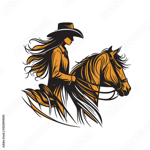 Cowgirl Vector art.