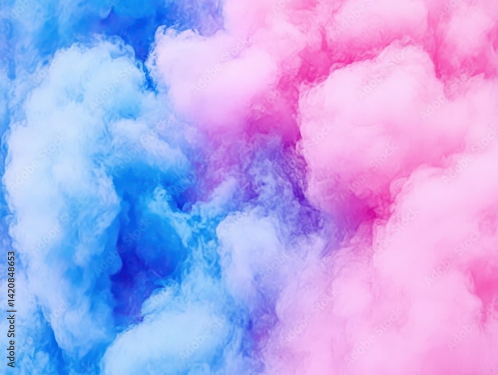 Ethereal dance of cotton candy clouds pink blue merge in a dreamlike embrace Ethereal dance of cotton candy clouds pink blue merge in a dreamlike embrace