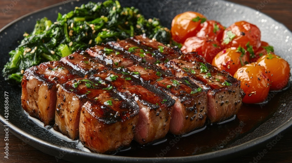 Grilled steak with roasted vegetables Grilled steak with roasted vegetables