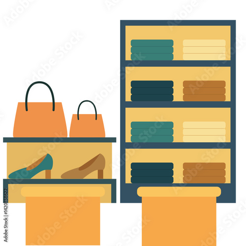 illustration of shoes store