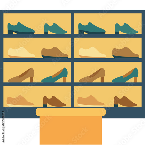 illustration of shoes store
