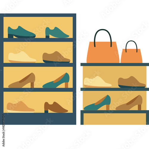 illustration of shoes store