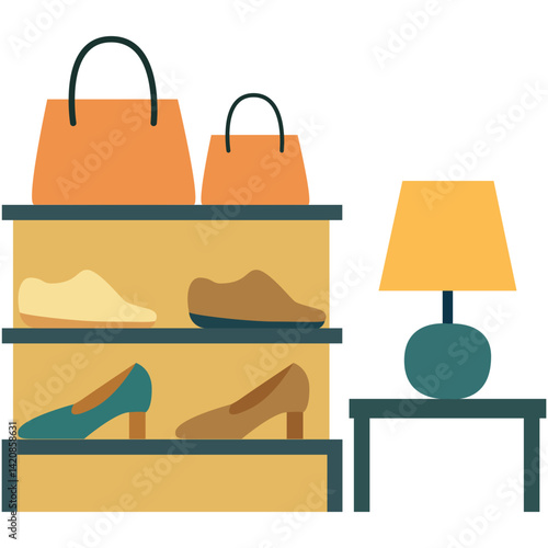 illustration of shoes store