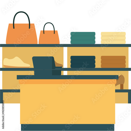 illustration of shoes store