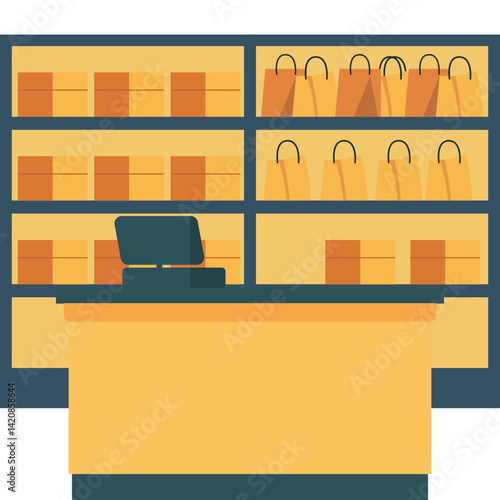 illustration of shoes store