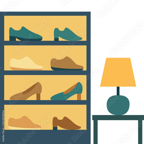 illustration of shoes store