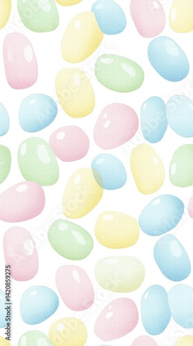 A charming pattern of pastel colored easter eggs creating a joyful and festive atmosphere