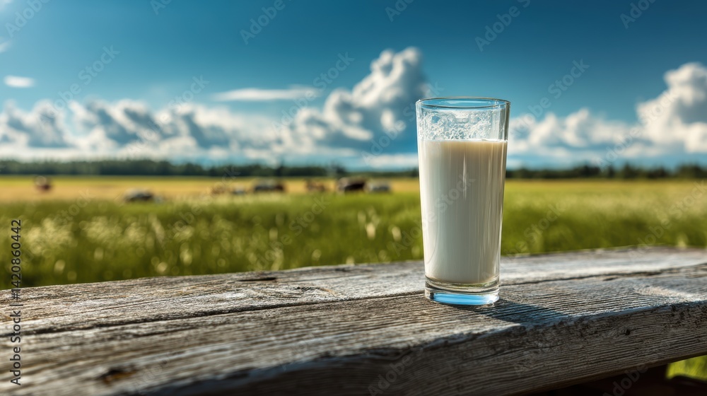 Fresh milk from pitcher into the glass with grass field and cows with a natural background,fresh milk ad template banner,Cows live on natural pastures, packaging with milk packs concept. Fresh milk from pitcher into the glass with grass field and cows with a natural background,fresh milk ad template banner,Cows live on natural pastures, packaging with milk packs concept.