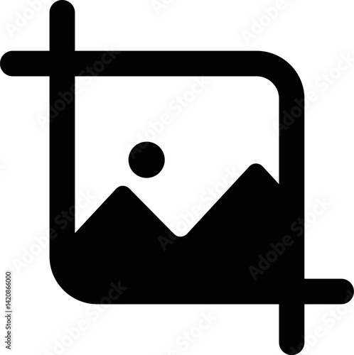 Rounded Filled Image crop icon