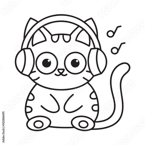 Cat moments meow life coloring pages, coloring book, line art, illustration, black & white, bold and easy coloring pages