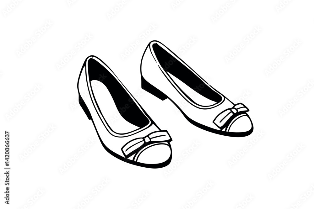 Stylish Flat Shoes Line Drawing Vector Stylish Flat Shoes Line Drawing Vector