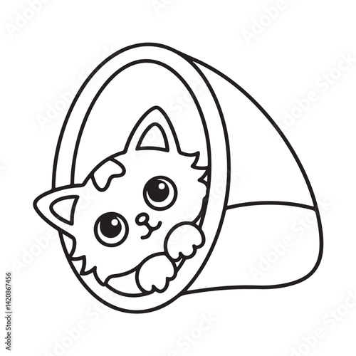 Cat moments meow life coloring pages, coloring book, line art, illustration, black & white, bold and easy coloring pages