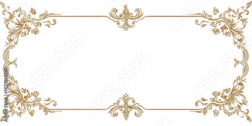 Decorative ornamental border with floral and scroll details in gold