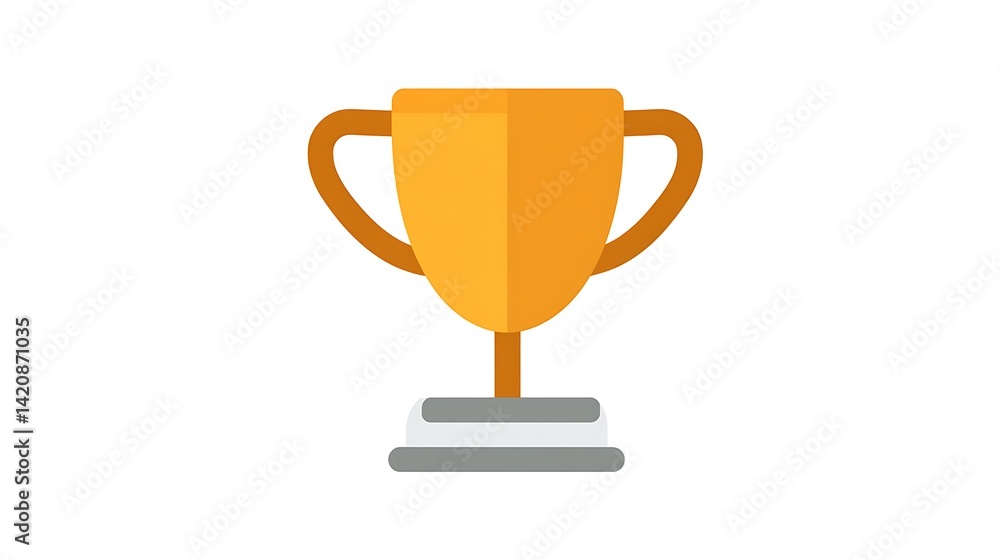 Elegant Golden Trophy Icon for Recognition, Achievement, Success, Sports, and Awards in Minimal Design Elegant Golden Trophy Icon for Recognition, Achievement, Success, Sports, and Awards in Minimal Design