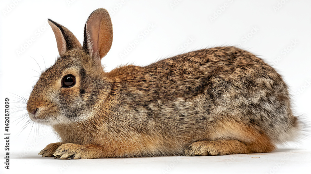 Obraz premium Cute brown rabbit isolated on white background adorable bunny pet animal wild rabbit cottontail easter bunny