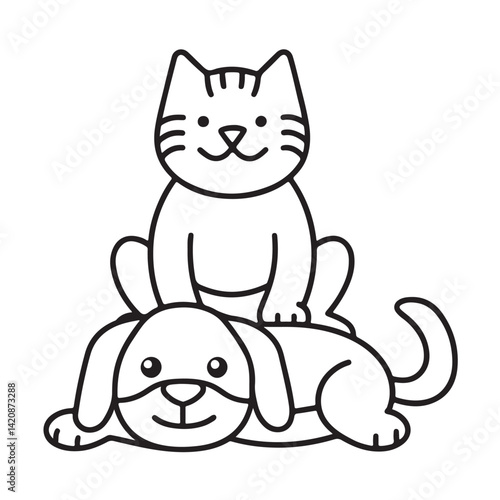 Cat moments meow life coloring pages, coloring book, line art, illustration, black & white, bold and easy coloring pages
