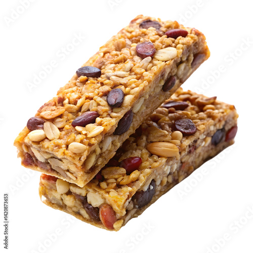 Granola bars, isolated on white background