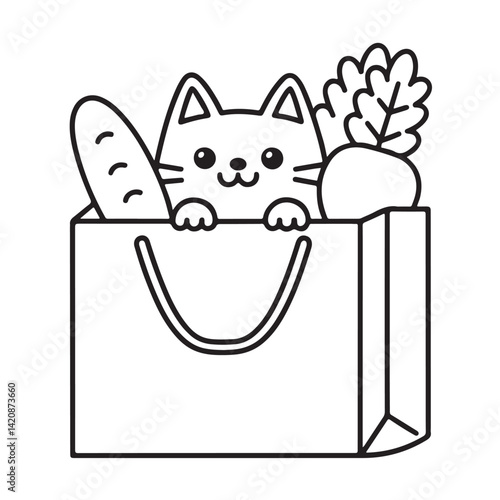 Cat moments meow life coloring pages, coloring book, line art, illustration, black & white, bold and easy coloring pages
