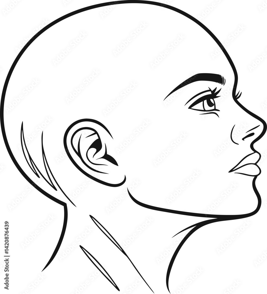 Human head silhouette vector art Human head silhouette vector art