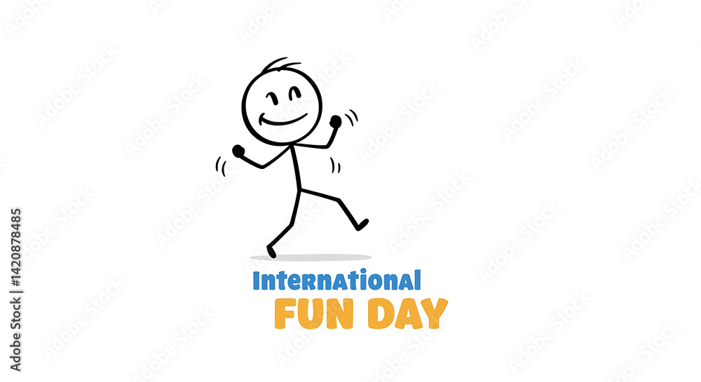Celebrating International Fun Day A Joyful Stick Figure Illustration Celebrating International Fun Day A Joyful Stick Figure Illustration