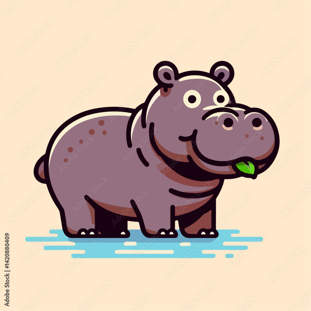 cute hippo vector illustration cute hippo vector illustration