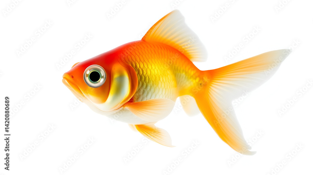 Image of bubble eye goldfish isolated on white background . Animal. Pet. Image of bubble eye goldfish isolated on white background . Animal. Pet.