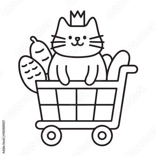 Cat moments meow life coloring pages, coloring book, line art, illustration, black & white, bold and easy coloring pages