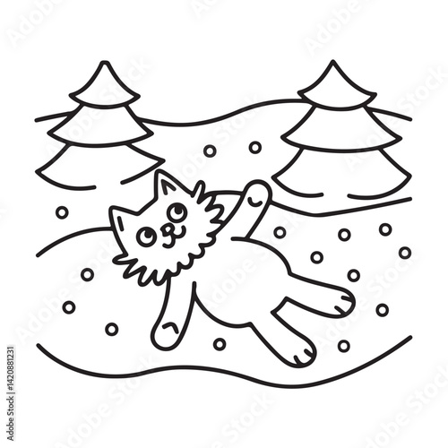 Cat moments meow life coloring pages, coloring book, line art, illustration, black & white, bold and easy coloring pages