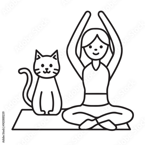 Cat moments meow life coloring pages, coloring book, line art, illustration, black & white, bold and easy coloring pages