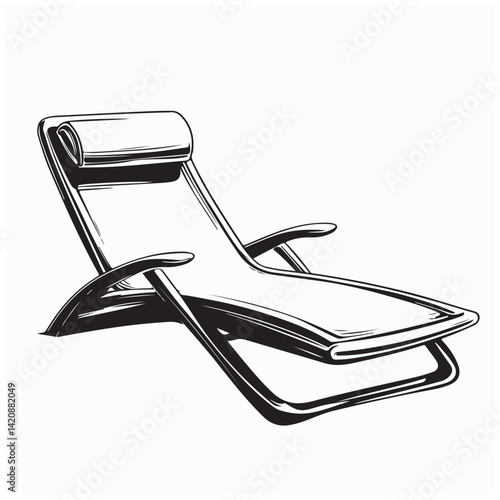 Sun lounger chair comfort vector image isolated on white background.