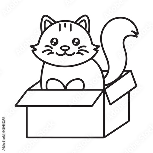 Cat moments meow life coloring pages, coloring book, line art, illustration, black & white, bold and easy coloring pages