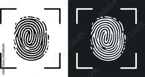 Identification system scanning. Security sign.