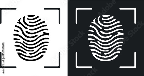 Unique Fingerprint Identification Icon – Hand-Drawn Biometric Security Illustration for Identity Verification, Digital Access. 