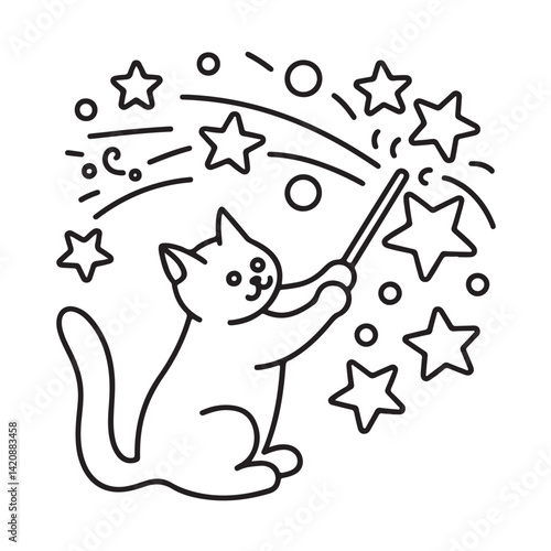 Cat moments meow life coloring pages, coloring book, line art, illustration, black & white, bold and easy coloring pages