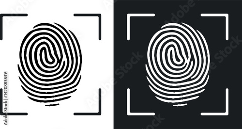 Fingerprint or thumbprint  lock secure security logo icon vector template