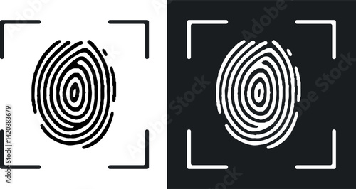 Fingerprint or thumbprint  lock secure security logo icon vector template