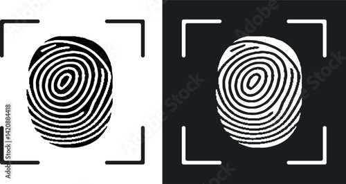 Finger, fingerprint, touch icon. Simple editable vector graphics. 