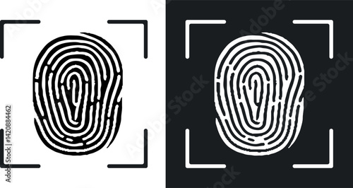 Finger, fingerprint, touch icon. Simple editable vector graphics. 
