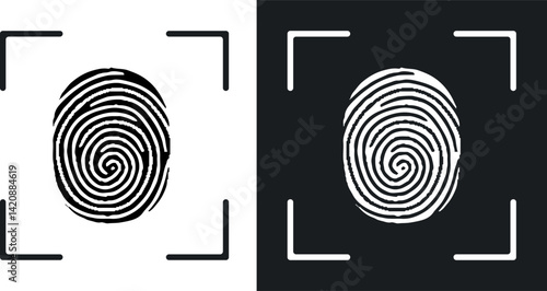 Fingerprint vector template design. Identity logo design.