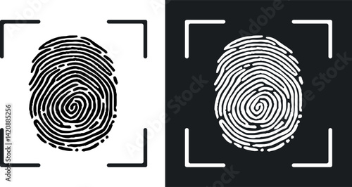 Fingerprint icon. Vector illustration