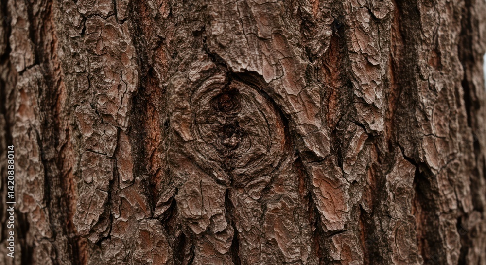 Close-up of tree bark with a knot showing texture and natural patterns. Close-up of tree bark with a knot showing texture and natural patterns.