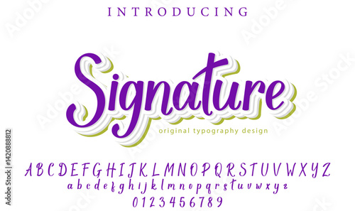 Signature Font Stylish brush painted an uppercase vector letters, alphabet, typeface