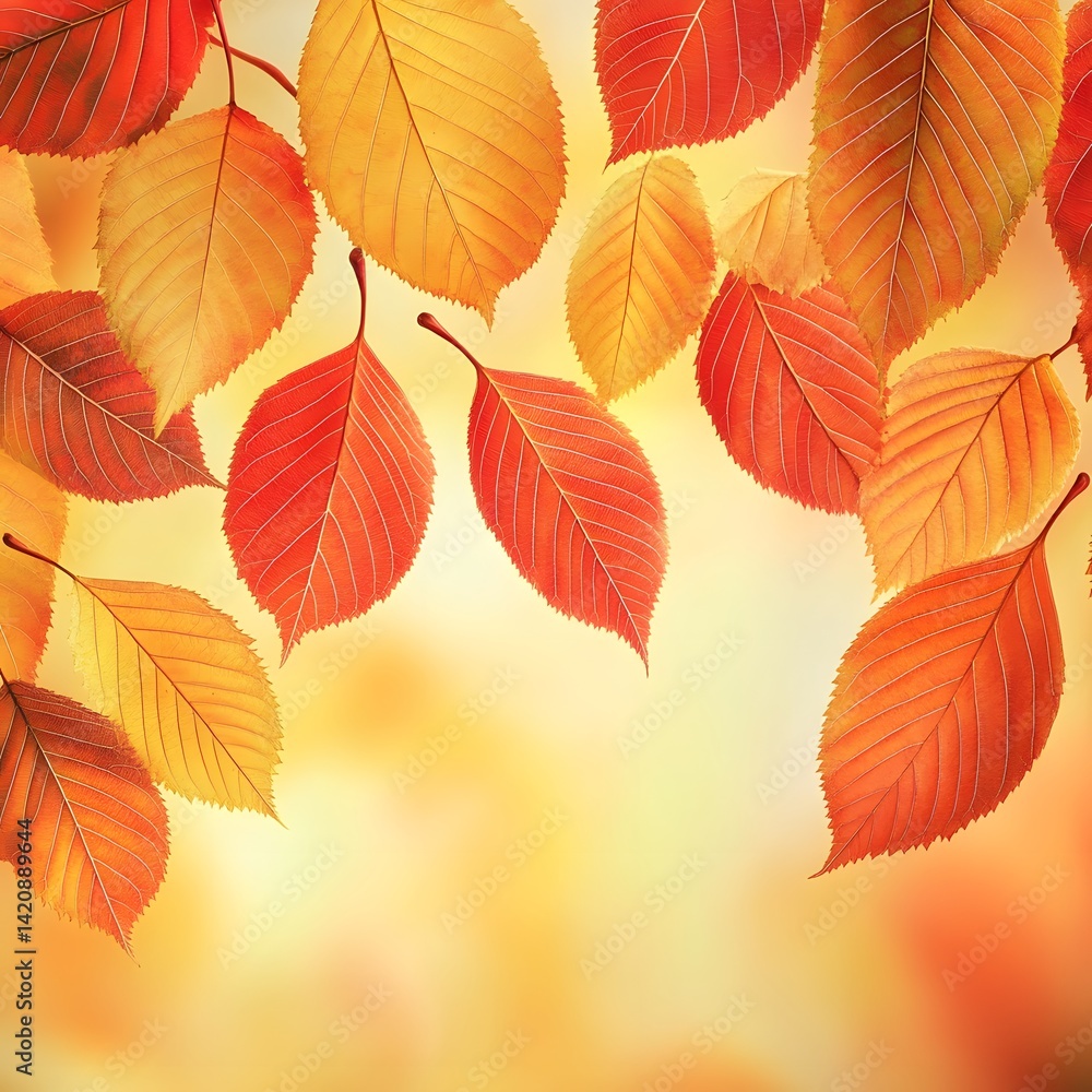 Obraz premium Autumn Leaves Background Red Orange Yellow Fall Foliage