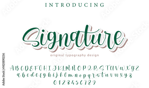 Signature Font Stylish brush painted an uppercase vector letters, alphabet, typeface