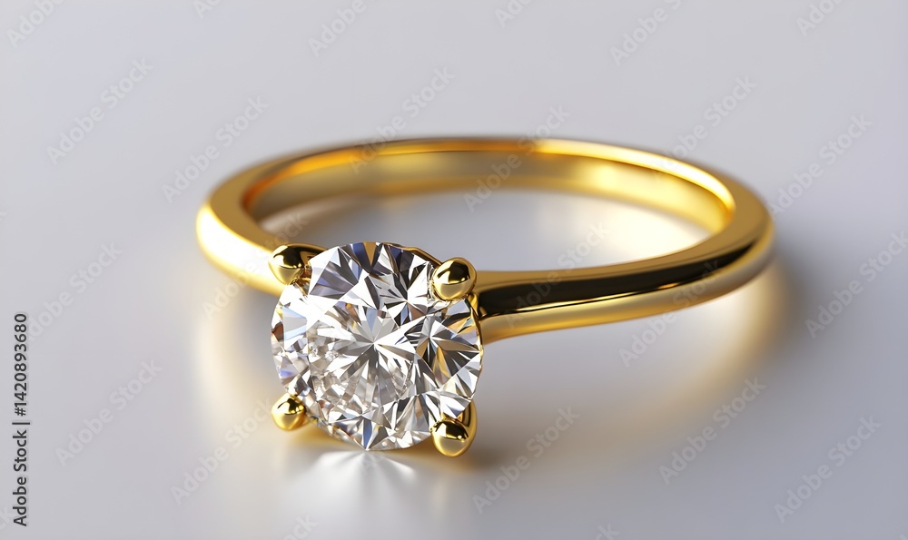 An elegant yellow gold engagement ring showcasing a radiant diamond, perfect for celebrating a special moment. An elegant yellow gold engagement ring showcasing a radiant diamond, perfect for celebrating a special moment.
