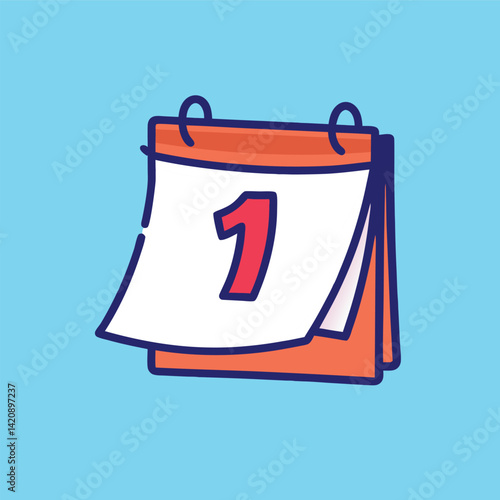 Cartoon Calendar Showing the First Day.