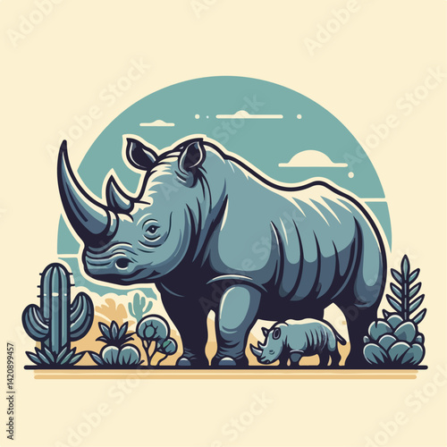 rhino vector illustration