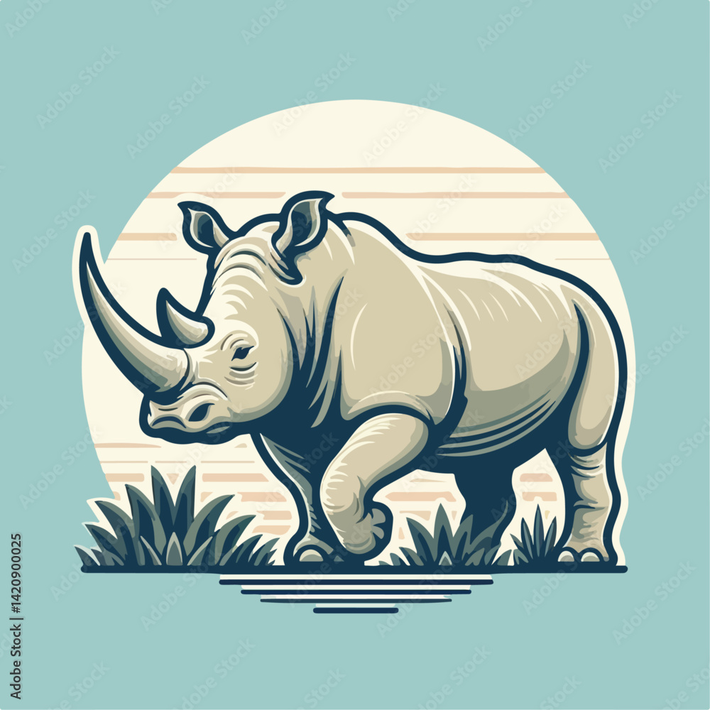 Fototapeta premium rhino on white